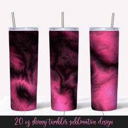 Pink Black Marble Tumbler Sublimation Wrap. Abstract  Tumbler Design