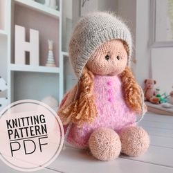 Doll with outfits KNITTING pattern, knitting toy tutorial, diy plush toy, doll toy pattern, stuffed toy