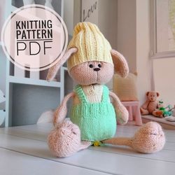 Puppy KNITTING pattern, knitting toy tutorial, diy plush toy, Puppy toy pattern, stuffed toy