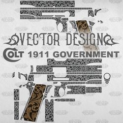 VECTOR DESIGN Colt 1911 government Scrollwork 2