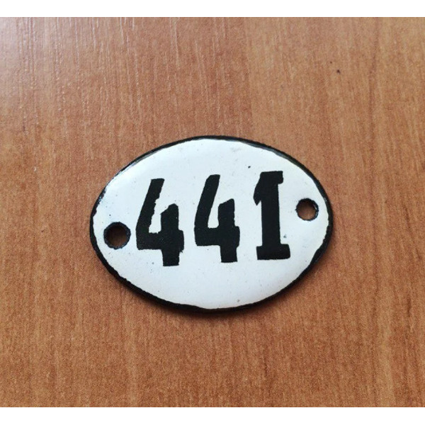 apt number sign 441 address door plate vintage
