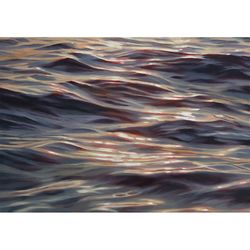 Seascape Oil painting Waves art Abstract art Sea painting Large art Home decor The glare of the sun
