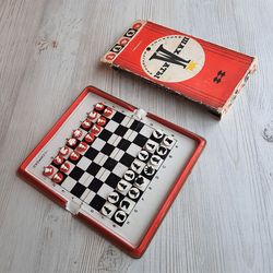 Simza vintage Russian travel chess magnetic - Soviet magnet pocket chess set