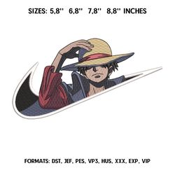 Monkey D Luffy Embroidery Design File/Anime Embroidery Design/ Anime design/ Embroidery Pattern/ Design Pes Dst Format