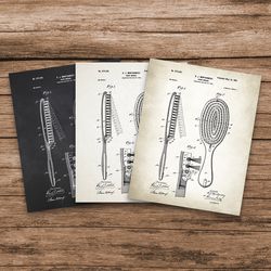 hair comb patent, toilet art, bathroom prints, bathroom posters, bathroom drawings, bathroom wall art