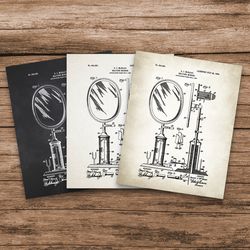 shaving mirror patent, toilet art, bathroom prints, bathroom posters, bathroom drawings, bathroom wall art