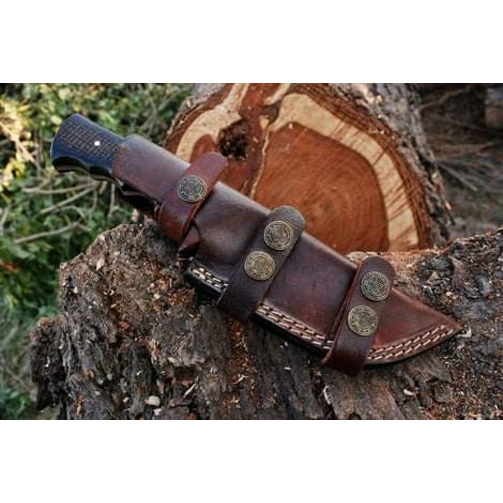 Damascus Steel Hunting Knife with Sheath in usa