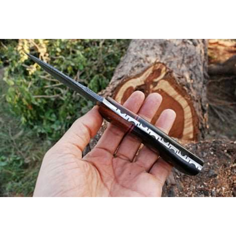 Damascus Steel Hunting Knife with Sheath in usa