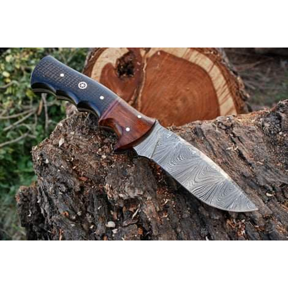 Damascus Steel Hunting Knife with Sheath in usa