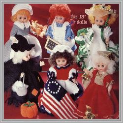 Digital - Vintage Dolls 13" Crochet Pattern -  A Doll a Month Crochet Collection for Dolls 13" - English - PDF