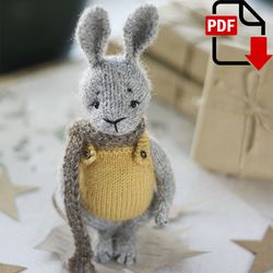 Knitting bunny pattern. Amigurumi tutorial. DIY toys