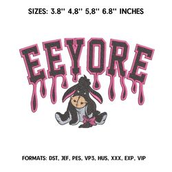 Eeyore Embroidery Design File/ Eeyore drip Anime Embroidery Design/ Eeyore Machine Embroidery / Design Pes Dst