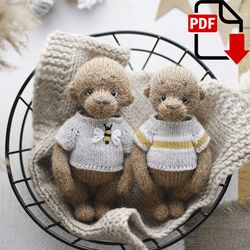 Knitting bear pattern. Amigurumi tutorial. DIY toys