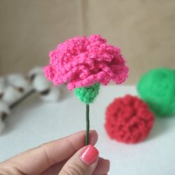 Crochet Pattern Carnation - Crochet Flower pin - PDF Tutorial DIY Brooch Flower - Mother's Day Gift - Easy Crochet