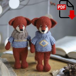 Knitted fox pattern. Aigurumi tutorial. Knitting toys