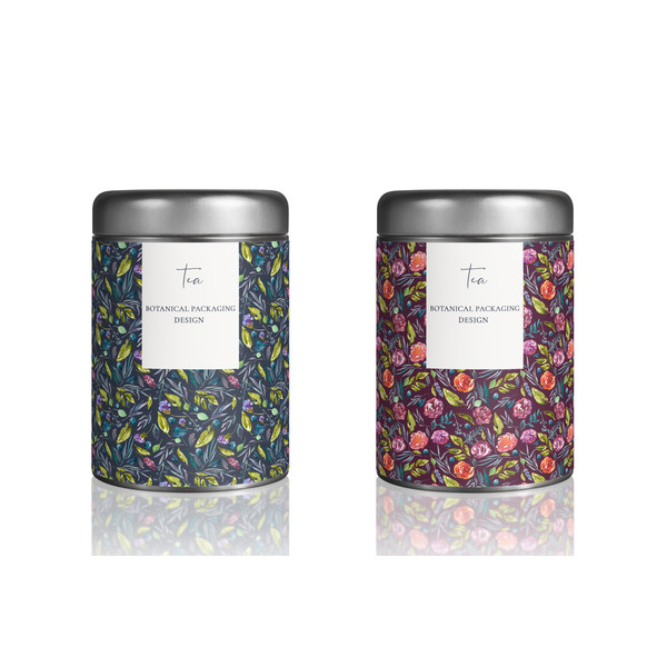 Rustic flowers tea packaging design
