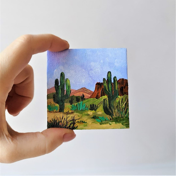 Magnet-on-canvas-painting-landscape-art-saguaro-park-fridge-decoration.jpg