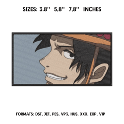 ace embroidery design file/ one piece anime embroidery design/ machine embroidery / design pes dst/ luffy embroidery