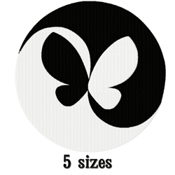 Butterfly silhouette embroidery design. Chinese embroidery files. Embroidery downloads.