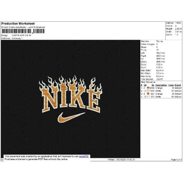 Burning Nike Embroidery Design, blazing brand logo, 4 sizes,Instant Download (2).png