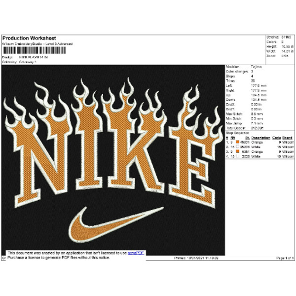 Burning Nike Embroidery Design, blazing brand logo, 4 sizes,Instant Download (3).png