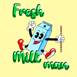 Fresh milk man, digital art for print