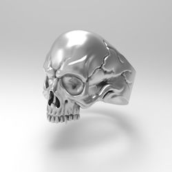 3d model of a ring in the form of a skull. men's signet ring. 3d models for jewelers. stl model file for 3d printing