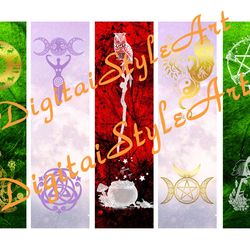 witchy bookmarks for spell books, book of shadows bookmark, printable bookmarks, witchy gifts, grimoire bookmark