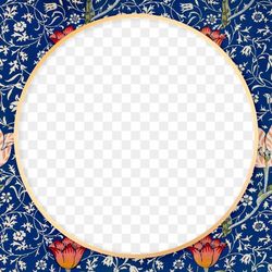 Round frame classical floral border PNG