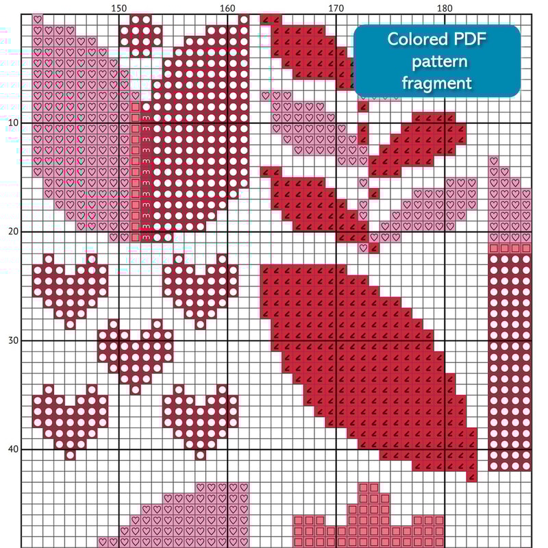 5 2 cross stitch patterns set Abstract pattern and Heart inside Saint Valentine abstract modern style cross stitch digital printable pattern for home decor and