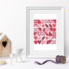 1 Boho style red colors Saint Valentine abstract modern style cross stitch digital printable pattern for home decor and gift.jpg