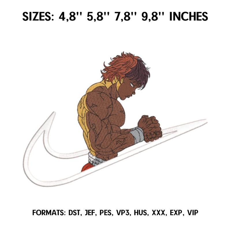 Baki Hanma embroidery design file pes