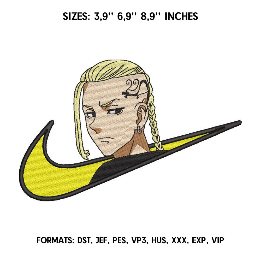 Draken Embroidery Design File/ Tokyo Revengers Anime Embroidery Design/ Machine  Design Pes Dst. Nike Doraken embroidery
