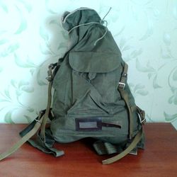 Soviet army vintage backpack, vintage military Russian soldier bag USSR