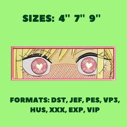 marin eyes embroidery design, anime eyes embroidery, anime pes design, machine embroidery pattern, anime
