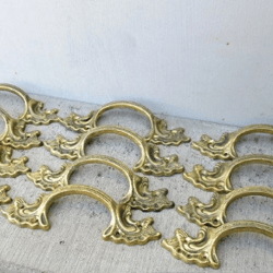 Furniture handles bronze vintage antique, Old brass chest drawers locker pulls