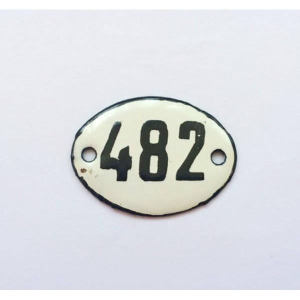 apartment 482 small door address number plate vintage