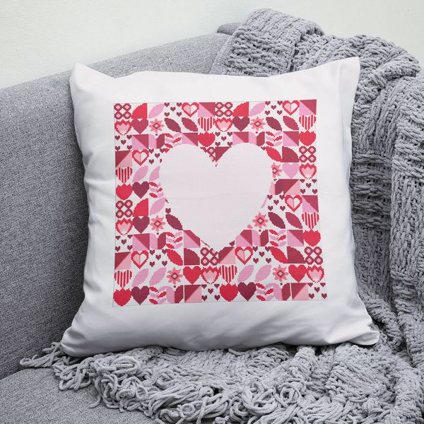 14 Saint Valentine Heart inside Boho style red pink colors abstract modern style cross stitch digital printable pattern for home decor and gift.jpg