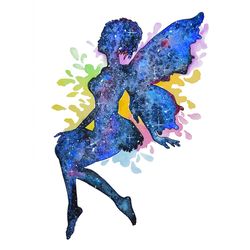 fairy painting space watercolor nursery original art 12 by 8 fantasy wall art