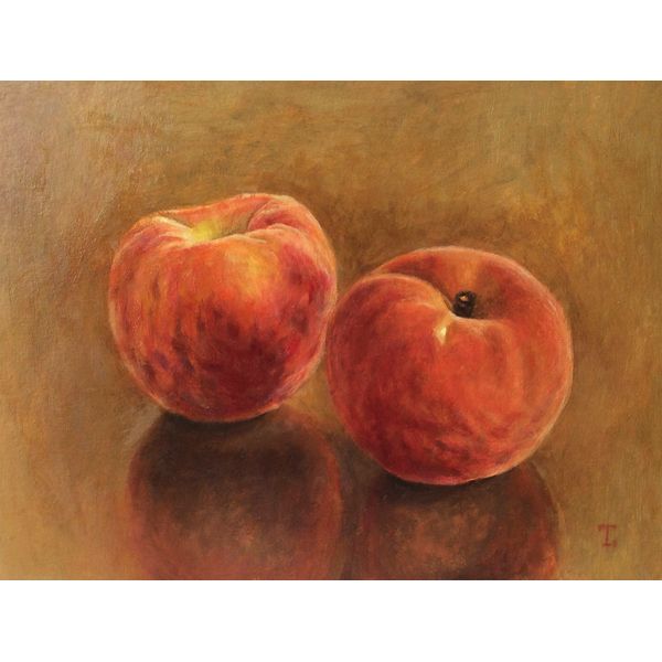 Peaches oil painting, still life 24x18cm 6.jpg