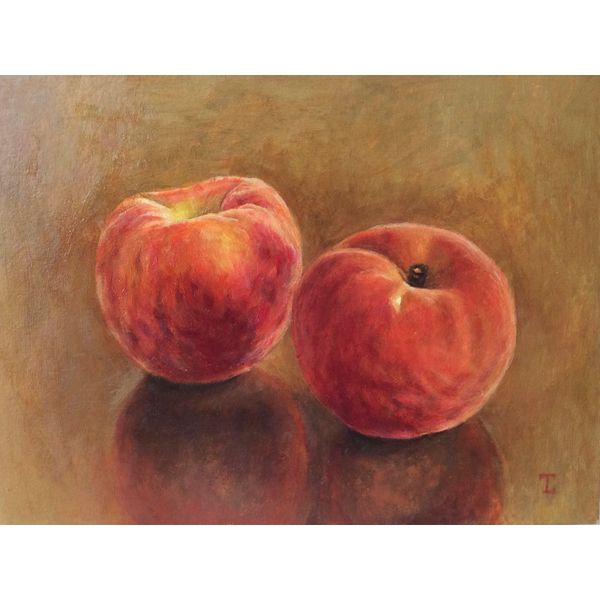 Peaches oil painting, still life 24x18cm 1.jpg