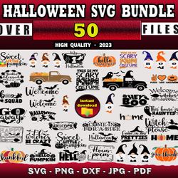 50 HALLOWEEN SVG BUNDLE - SVG, PNG, DXF, EPS, PDF Files For Print And Cricut