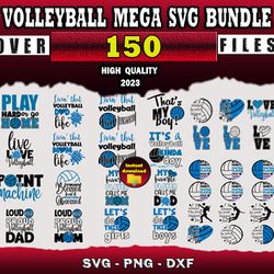 150 VOLLEYBALL SVG BUNDLE - SVG, PNG, DXF, EPS, PDF Files For Print And Cricut