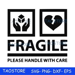 Fragile please handle with care svg, png, dxf, eps file