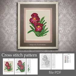 Cross stitch pattern "Orchid flowers"
