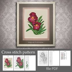 cross stitch pattern "orchid flowers"