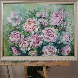 flowers original oil painting handmade art