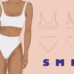 Olivia  Bikini Pattern PDF Sewing S M L