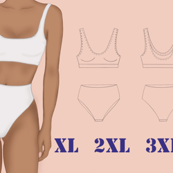 Olivia  Bikini Pattern PDF Sewing XL 2XL 3XL