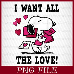 I want all the love! Snoopy Valentines png, Snoopy with love, Snoopy png, Valentines Snoopy, Valentines Day, Pink Valent